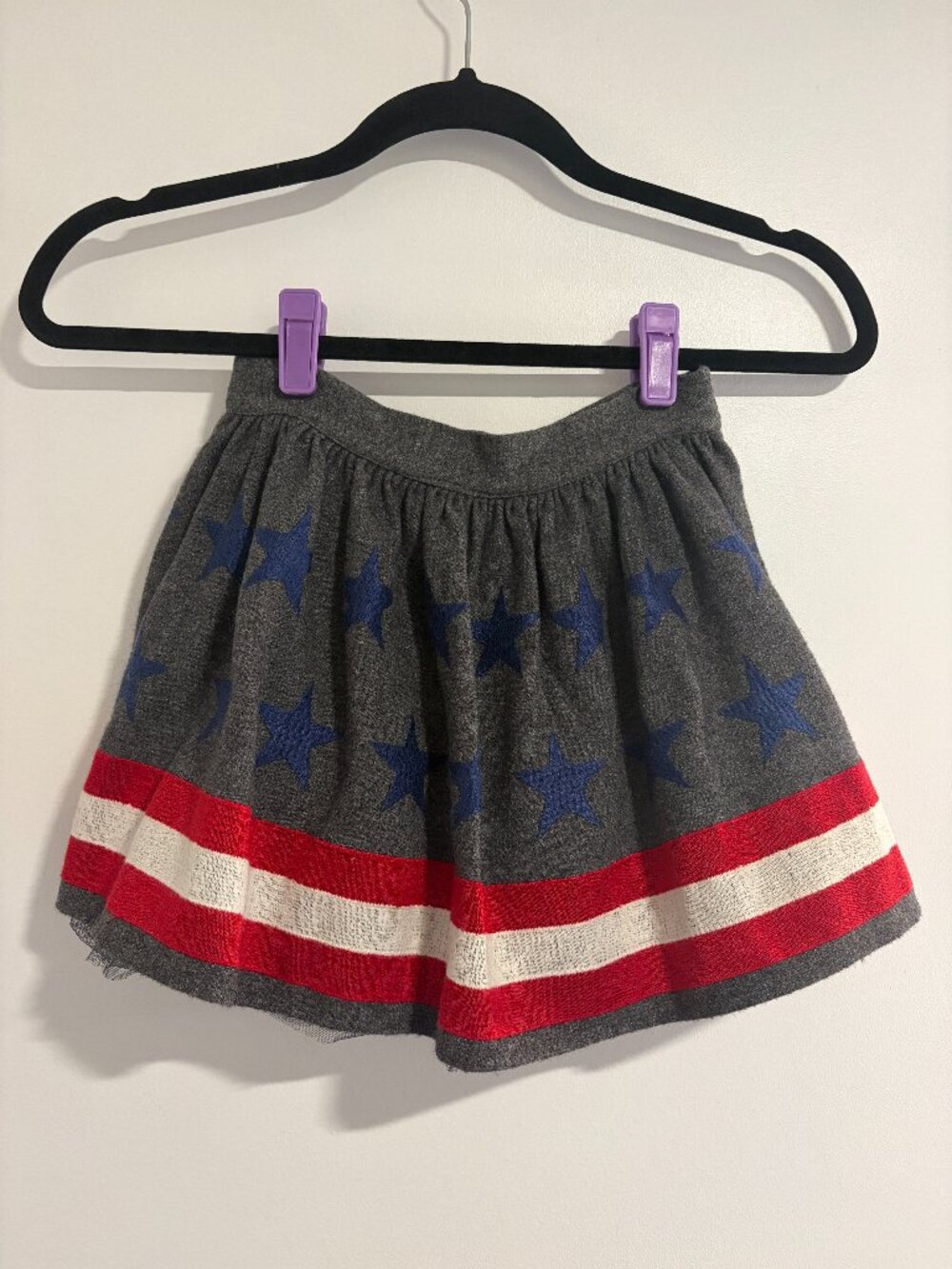 Designer MonnaLisa american flag lined skirt with tulle size 104 EU (4US)